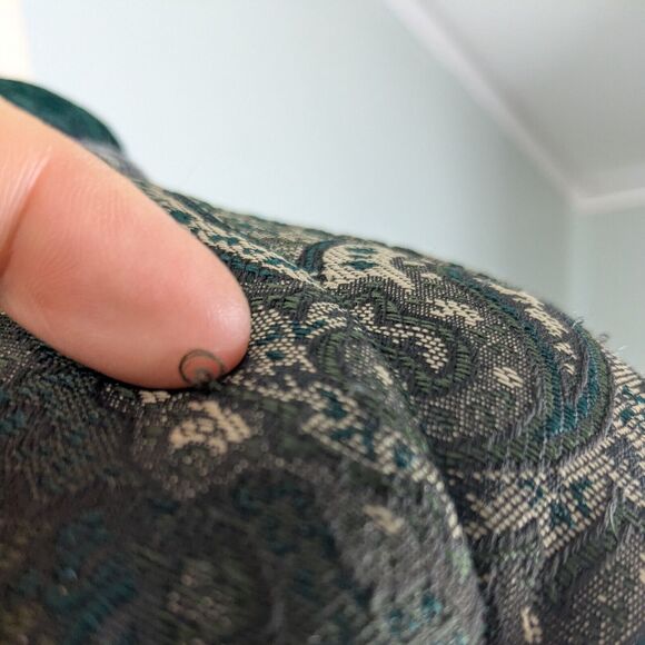 Velvet Reversible Jacket Womens L Green Tapestry Quilted 90s Y2K Vtg Whimsigoth - Picture 16 of 16